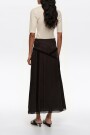 FALDA MIDI ENCAJE Negro