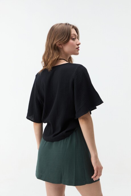 BLUSA MANGA CORTA NIGELLA Negro