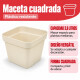 Maceta cuadrada 3,8 lts ARENA