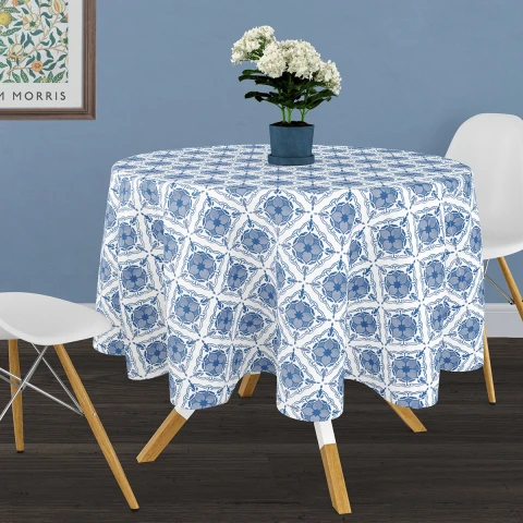 Mantel Bukara Peva Redondo 160 cm 1583 AZULEJO AZUL