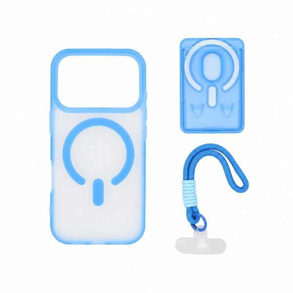 Protector para iPhone 17 Pro correa + tarjetero color azul Protector Para Iphone 17 Pro Correa + Tarjetero Color Azul