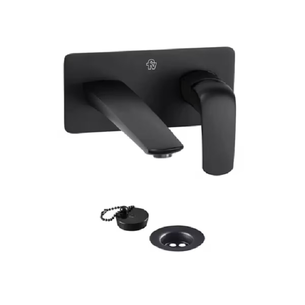 Grifería De Lavatorio Monocomando De Pared Epuyen Negro Mate 