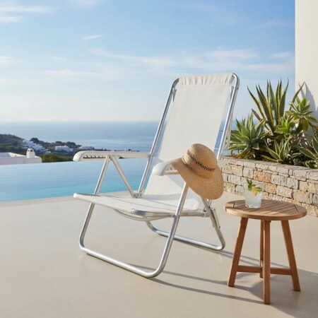 SILLA PLAYA BLANCO MOR ALUMINIO 8 POSICIONES SILLA PLAYA BLANCO MOR ALUMINIO 8 POSICIONES