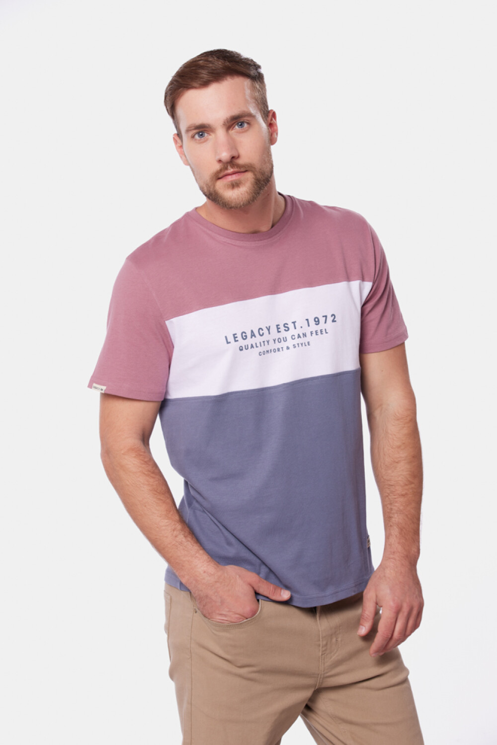 REMERA RAYADA Rosado