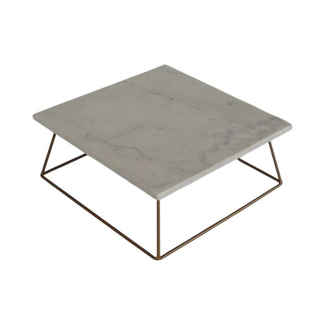 Soporte Marmol 30X30X12Cm Dorado/Blanco