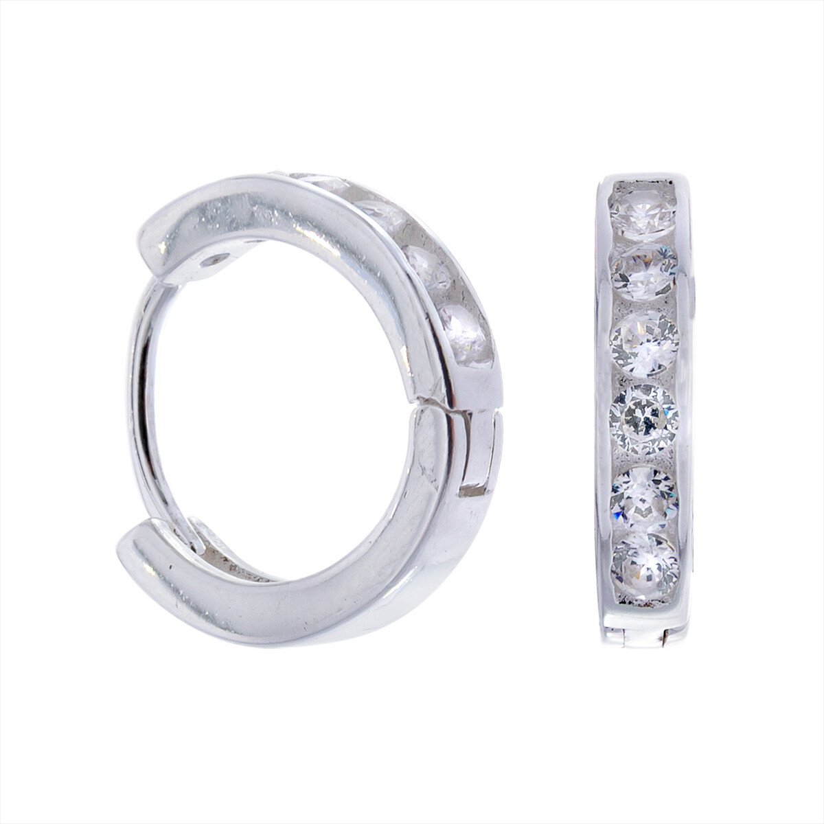 Par de caravanas de plata 925 con circonias. 