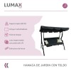 Hamaca Jardín Lumax con Toldo Hierro Exterior Gris