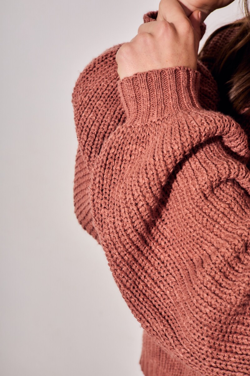 Sweater Bouclé Texturado Terracota