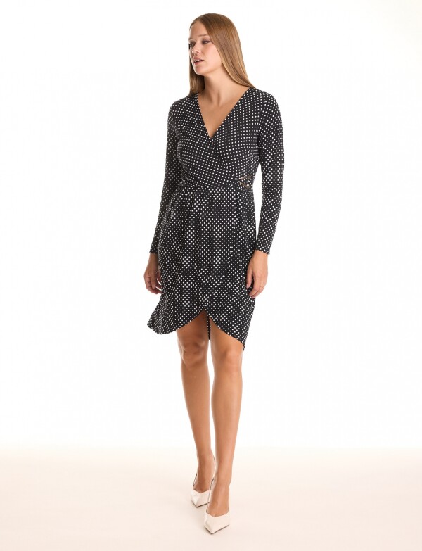 Vestido Cruzado NEGRO/BLANCO