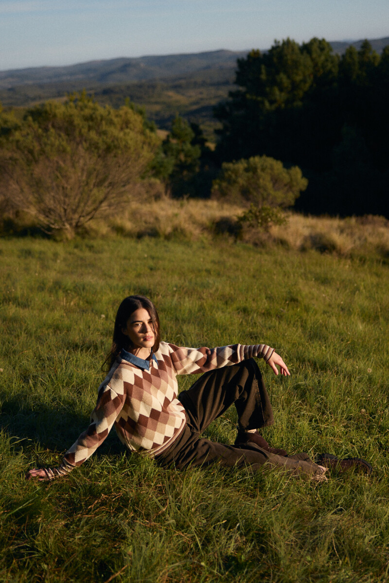 Sweater Escocesa Marron