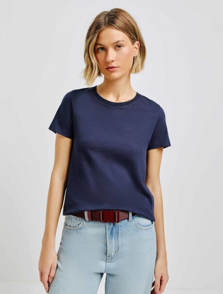 CAMISETA BÁSICA SLIM WORLD AZUL OSCURO