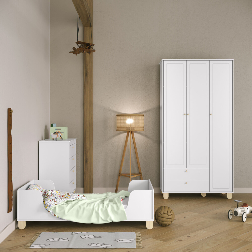 PLACARD ROPERO 3 PUERTAS MDF-Y-MADERA NATURAL-BEIGE ZUPPY