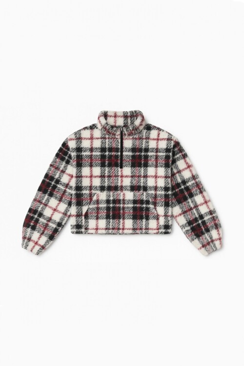 Buzo cuadros tartan NEGRO