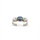 Anillo Estilo Antiguo En Platino Con Brillantes Y Zafiros Anillo Estilo Antiguo En Platino Con Brillantes Y Zafiros