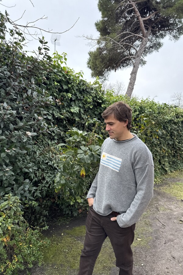 Flag Wool Sweater Men Gris