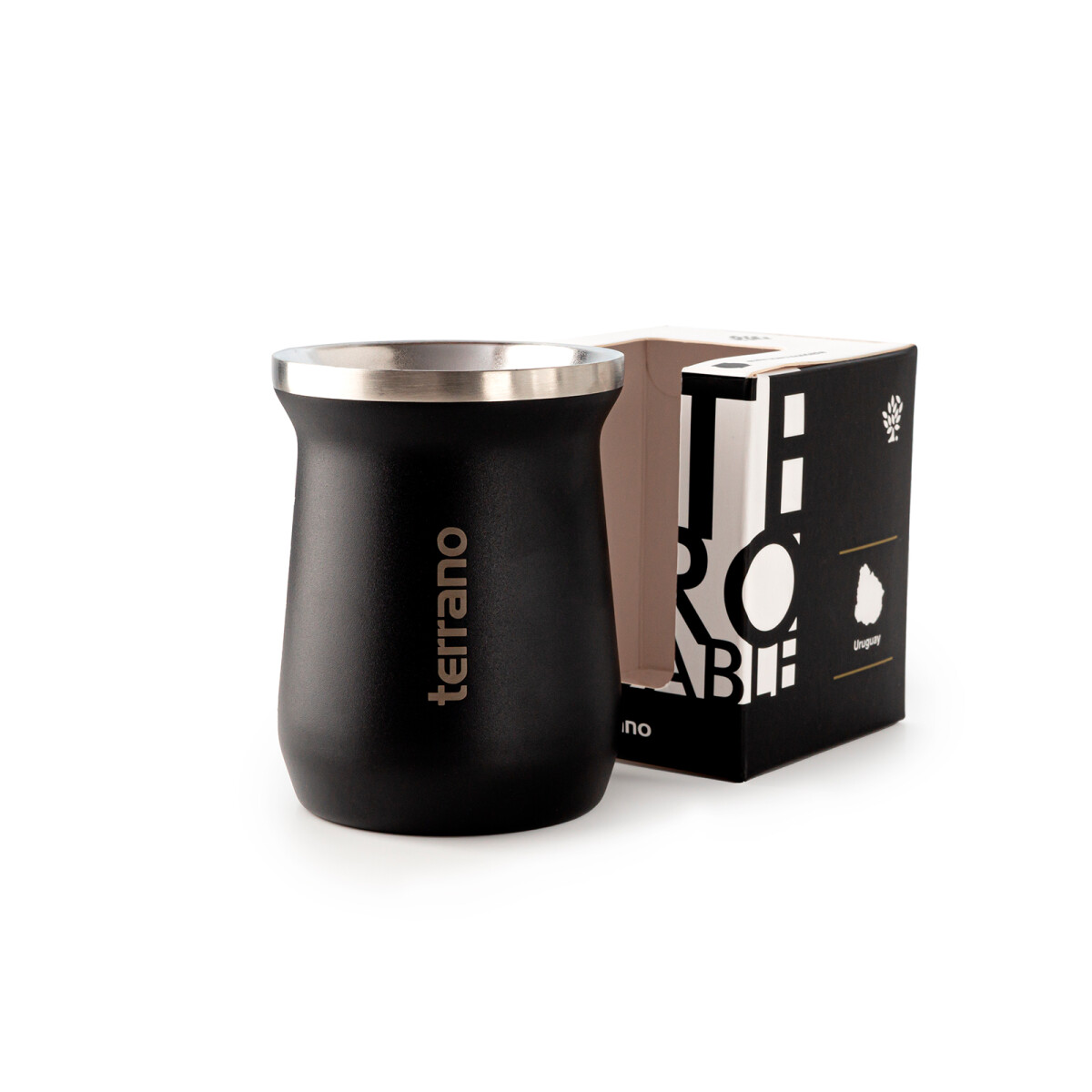 Mate Acero Inox. Camionero - Negro Opaco 