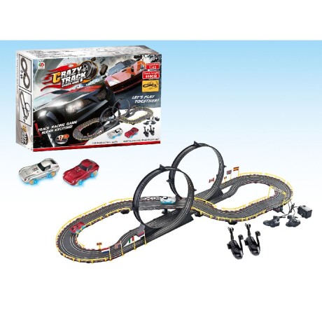 Pista Carreras Eléctrica en Espiral c/2 Autos Control Remoto Multicolor