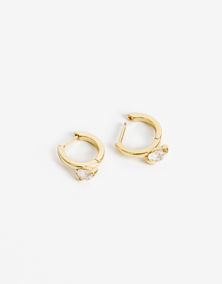 Aros Argollas Cubic zirconia Aros Argolla De La Línea Delicates. - Dorado