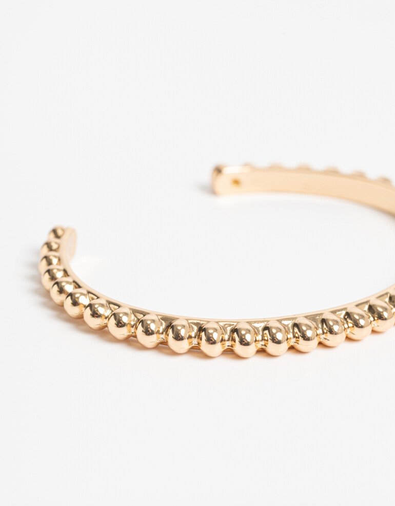 Pulseras Rígidas Metal Pulsera Rígida Metálica Bañada En Oro - Dorado
