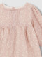 Vestido Lino Estampado Flores Rosa Suave
