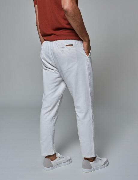 Pantalon cintura elastizada blanco