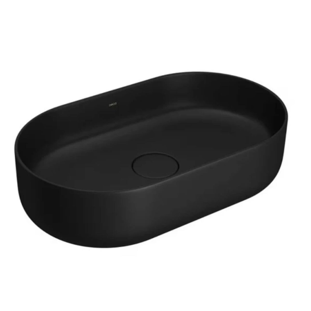 Bacha De Apoyo Oval 50x30 Cm Negro Mate Deca 