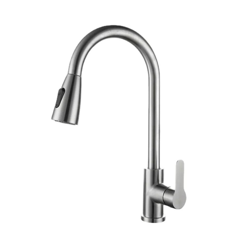 Canilla Monocomando Extensible Cocina Manguera Retráctil Plateado Canilla Monocomando Extensible Cocina Manguera Retráctil Plateado