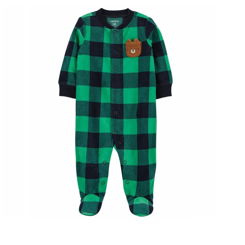 Enterito Carters Micropolar cuadrille oso Verde RN Enterito Carters Micropolar cuadrille oso Verde RN