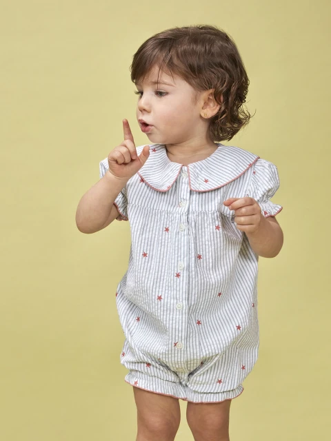 Pijama Rayas Con Estrellas Blanco