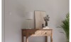 Mesa de arrime 2 cajones Living - Linea mexicana Nogal