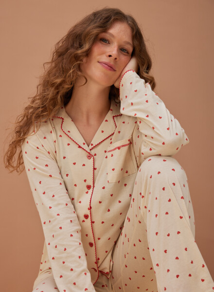 Pijama americano heart Marfil