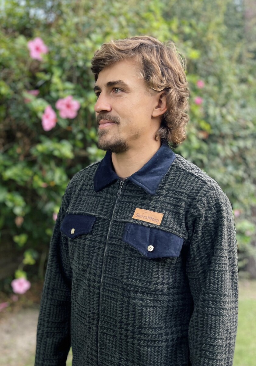 Campera New Zeland - Negro Y Verde 