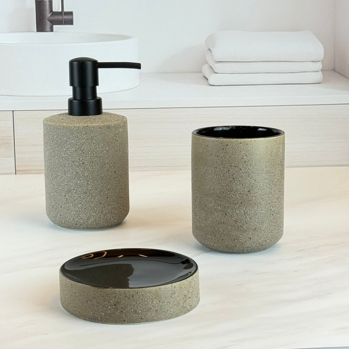 Set de Accesorios de Baño 3 Piezas en Cerámica 