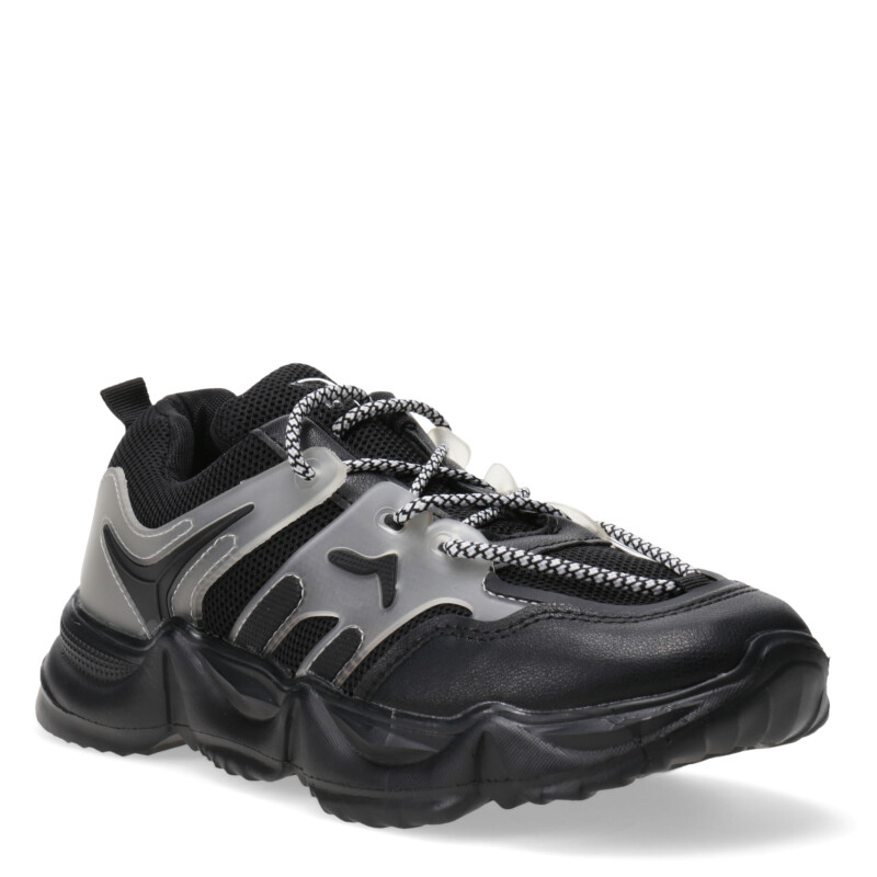 Championes de Mujer Push MICHU con materiales combinados Negro