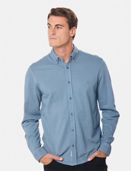 CAMISA PIQUE LISA MANGA LARGA Piedra