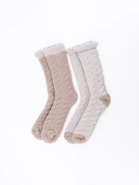 MEDIAS CHENILLE PACK X 2 ESTAMPADO 1