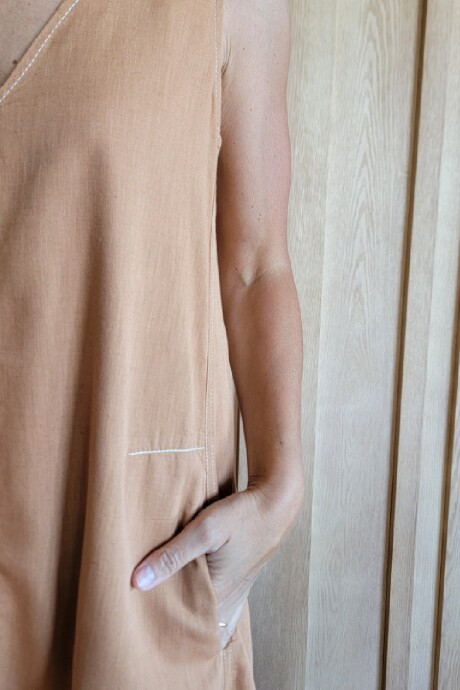 Vestido Formentera Lino Camel