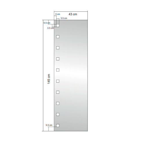 Espejo Anticorrosion Para Baño 145X43 Aqualia 000