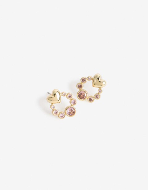 Aros Pasantes Cubic zirconia Aros Corazón Cubic Zirconia - Dorado