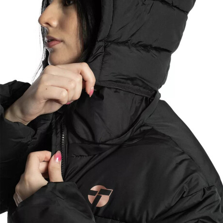 Campera Abrigo Topper Parka Imperm C/ Capucha Dama Negro
