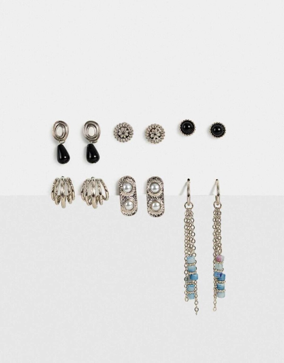 Aros Sets Resina - Plateado 
