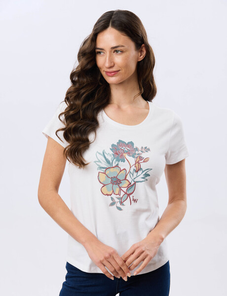 REMERA ESTAMPADA DE ALGODÓN Blanco
