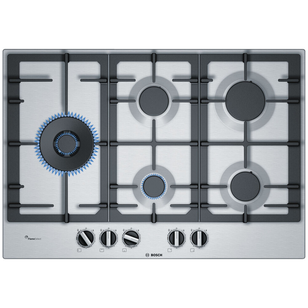 ANAFE GAS BOSCH 5 HORNALLAS ACERO-INOXIDABLE PCS7A5B90
