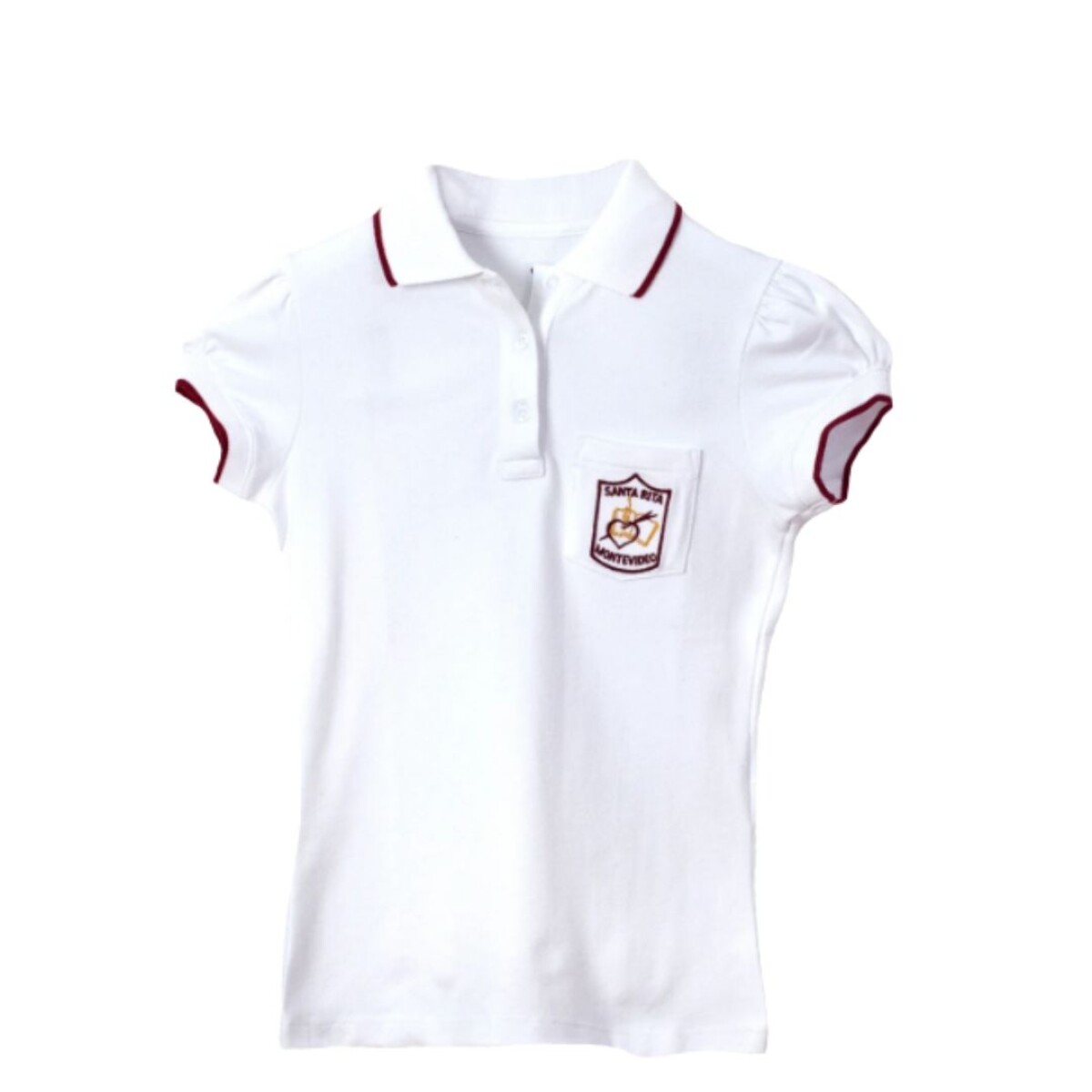 Remera Polo femenina Colegio Santa Rita Blanco