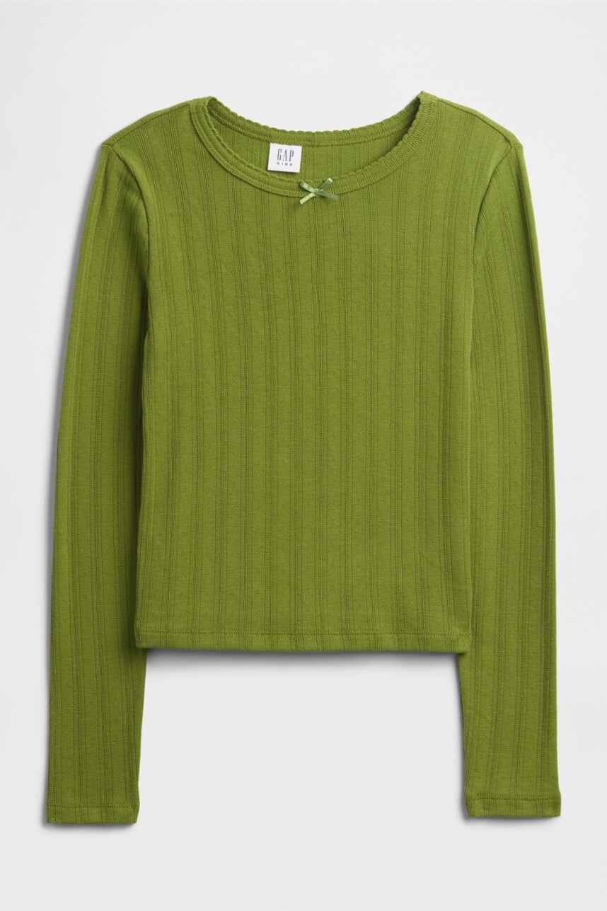 Remera Rib Niña Calla Green 18-0435Tcx