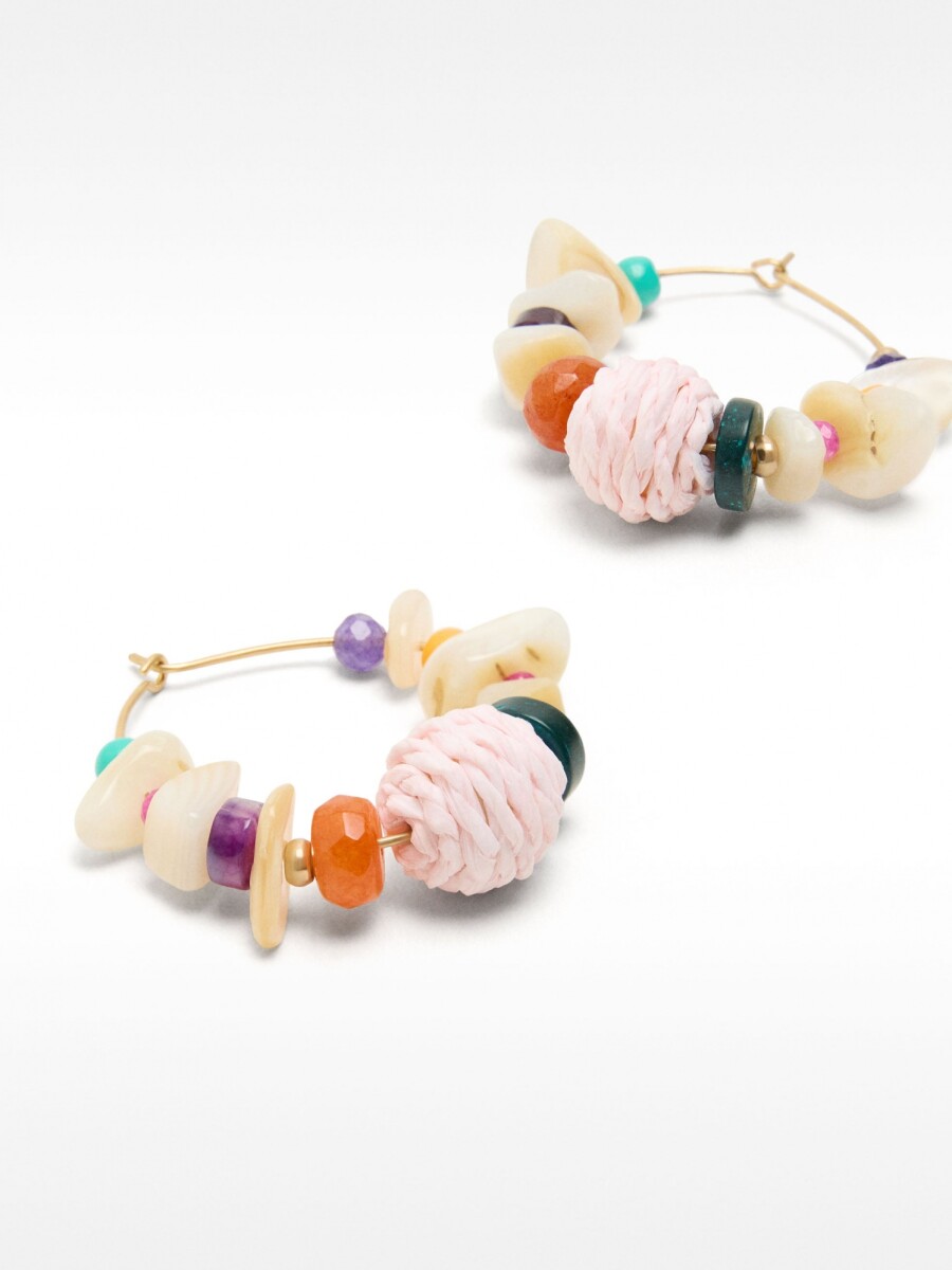 Aros Con Piedras multicolor