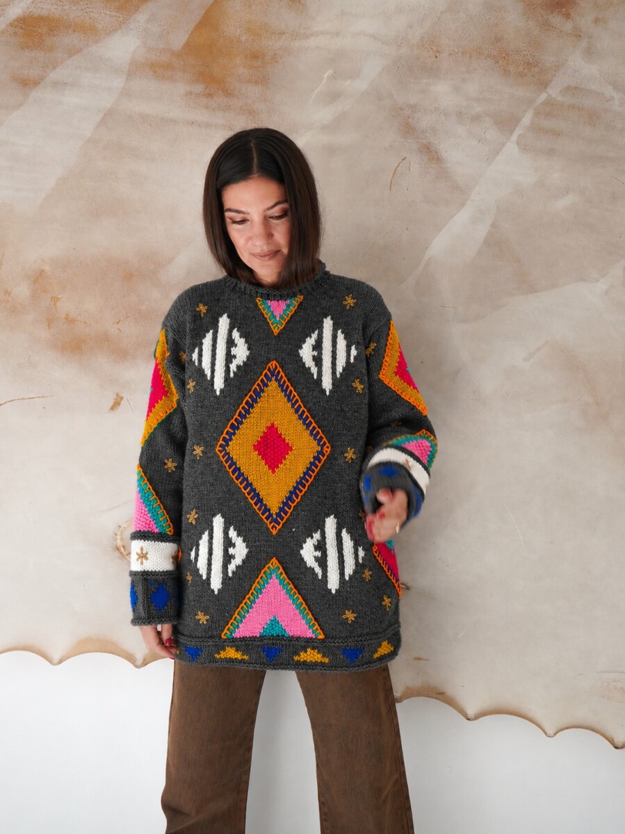 Sweater Gitano Lana - Base Gris 