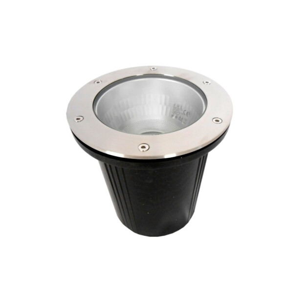 Luminaria de embutir piso IP65 aro en acero Ø20cm AJ6882