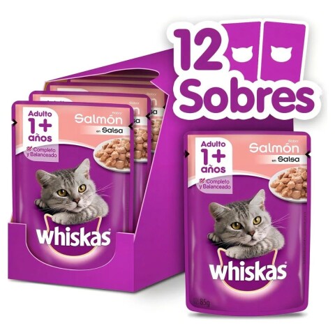 WHISKAS EN SALSA CAJA 12 UNIDADES SALMON