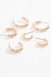 Set de tres aros bold dorado
